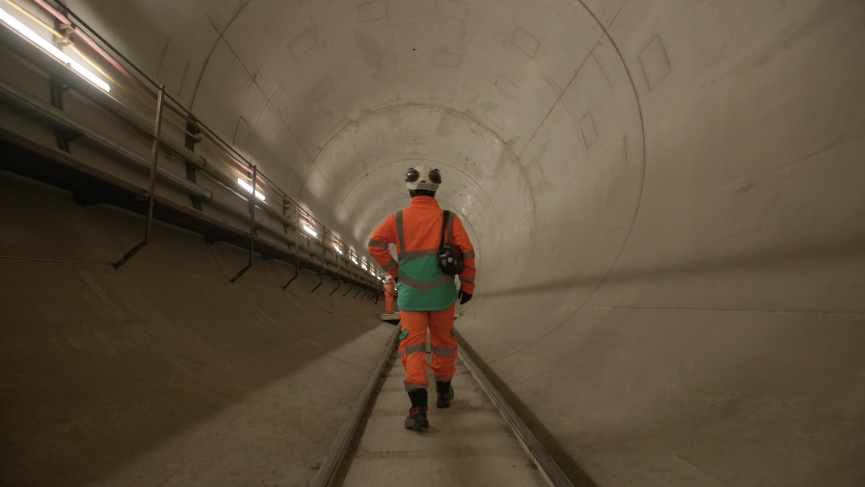 construction working in tunnel