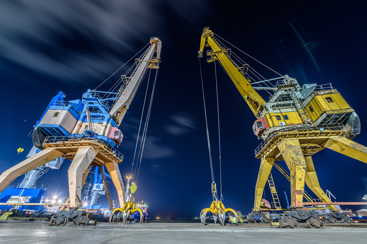 construction site with cranes