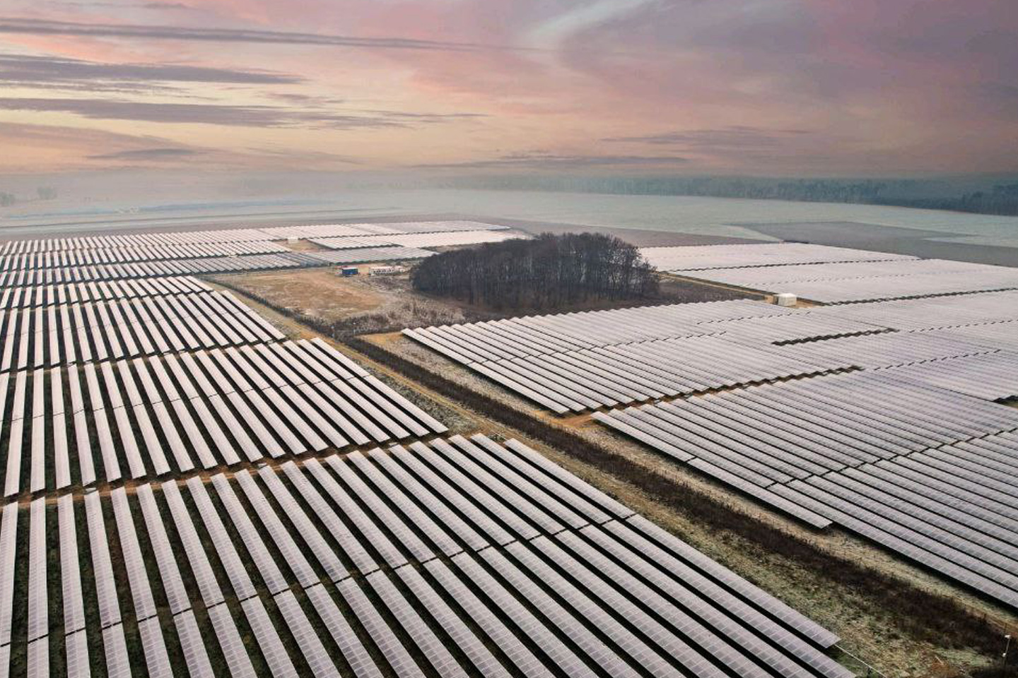 solar panels in a field
